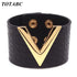 Europe Crack Leather Bracelet For Women Femme Punk Style Soft Jewellery